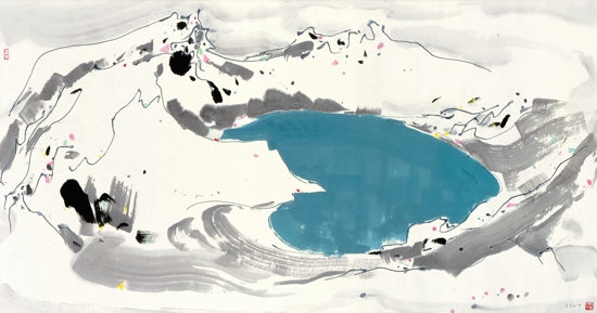 9、吳冠中　長(zhǎng)白山天池_Wu Guanzhong_Heavenly Lake in Mount Changbai.jpg